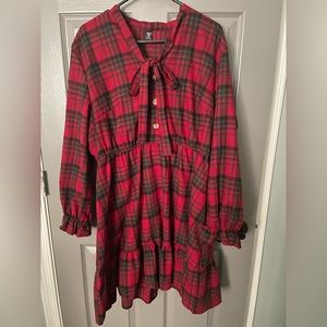 Plaid red dress